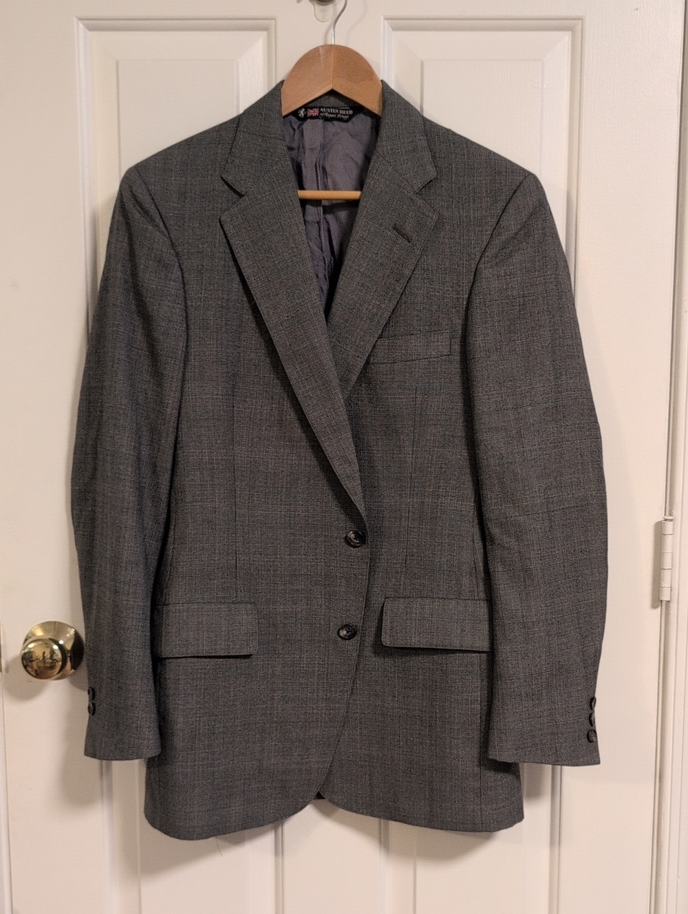 Austin Reed Grey Glen Plaid Sport Coat, 40S